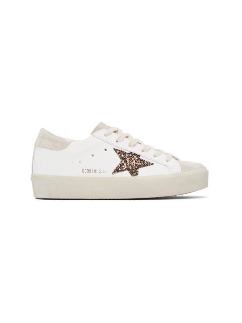 Golden Goose White & Beige Hi Star Sneakers