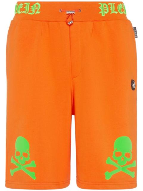 PHILIPP PLEIN logo-print cotton-blend shorts