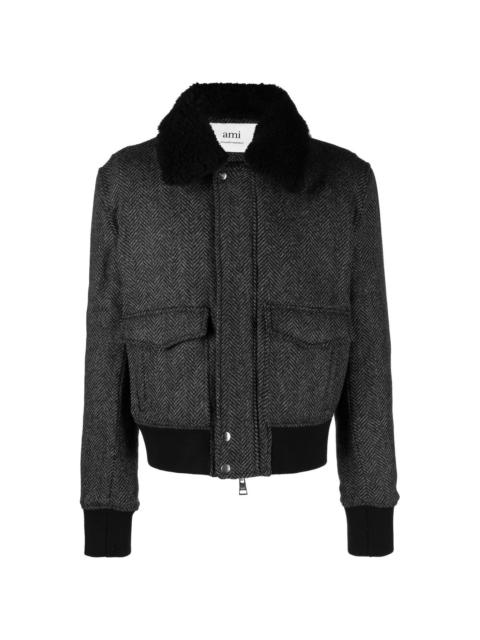 shearling-trimmed pilot jacket