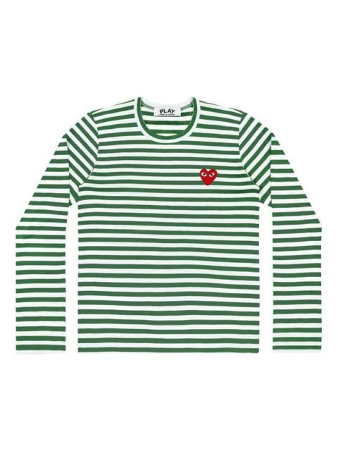 Comme des Garçons PLAY (WMNS) COMME des GARCONS PLAY Stripe Long Sleeves Tee 'Green White' AZ-T163-051-3