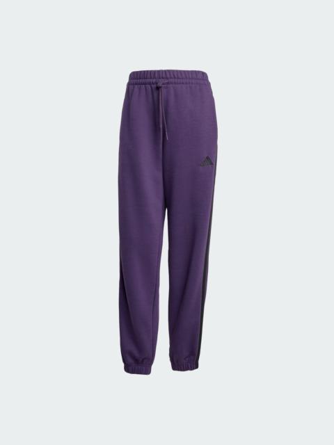 adidas Essentials 3-Stripes Fleece Loose-Fit Pants