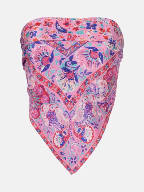 RIXO Menno printed silk top