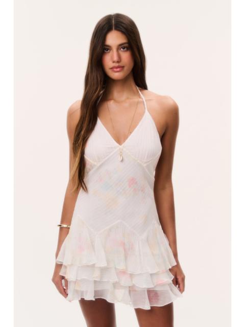 LoveShackFancy Adrinette Silk Chiffon Mini Dress
