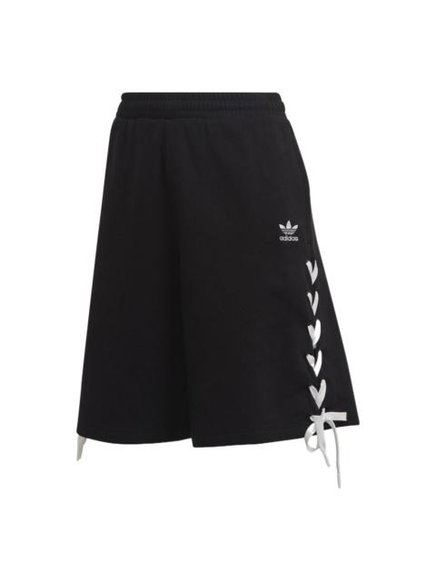 adidas (WMNS) adidas Trefoil Side Striped Elastic Waist Loose Shorts 'Black White' HS2602