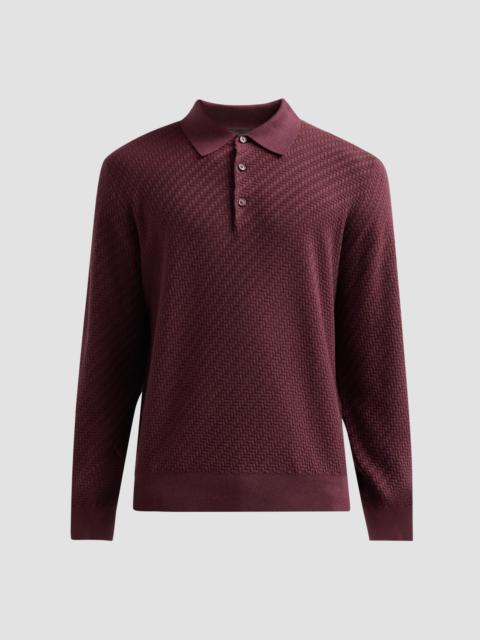 Brioni Men's Cotton-Silk-Cashmere Polo Shirt - Bordeaux