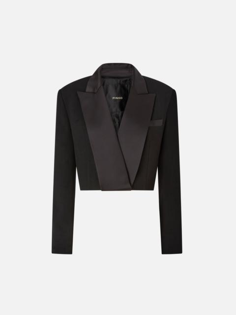 PINKO CROPPED JACKET WITH SATIN DETAILS