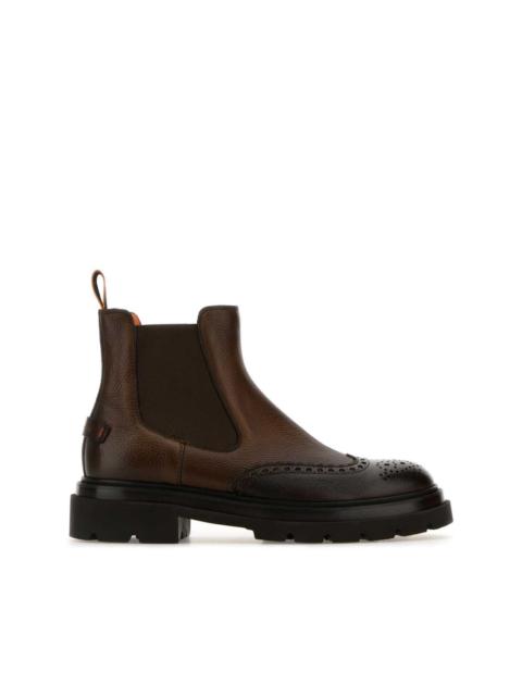 Santoni brogue Chelsea boots