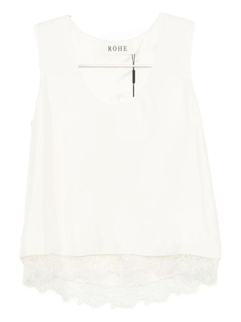 RÓHE lace-trimmed silk top