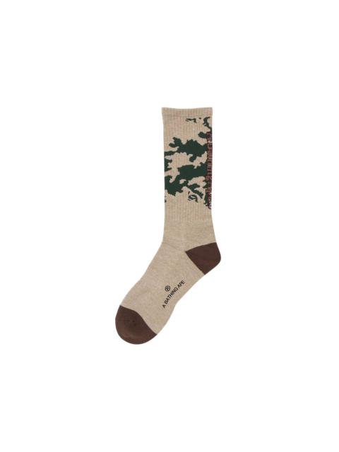 A BATHING APE® BAPE Woodland Camo Socks 'Olive Drab'