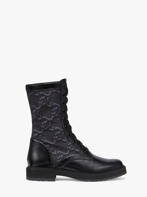 FENDI Black leather biker boots