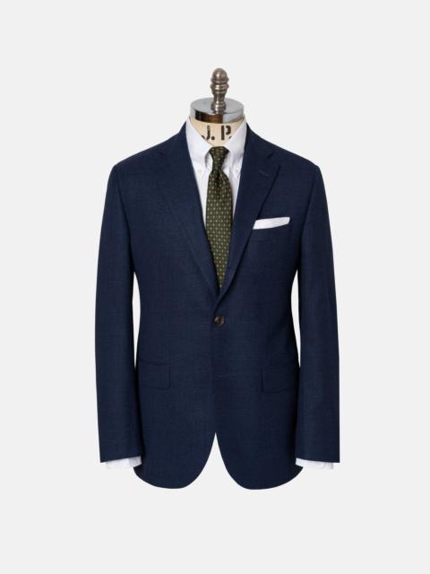 J. PRESS MADE-IN-CANADA SOLID BLUE WOOL HOPSACK SPORT COAT