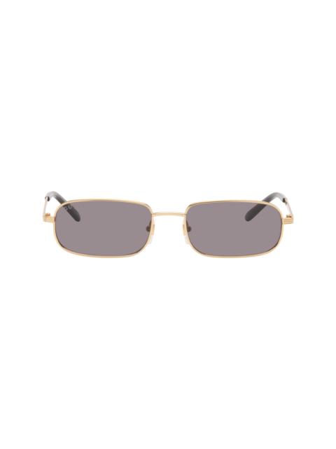 GUCCI Gold Rectangular Sunglasses