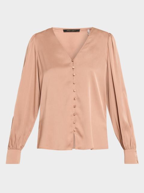 KOBI HALPERIN Flutter Sleeve Silk Top