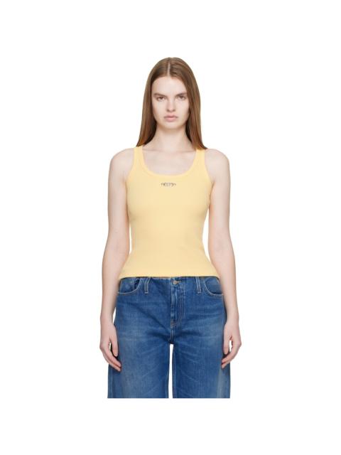 CASABLANCA Yellow Corrosion Ribbed Tank Top