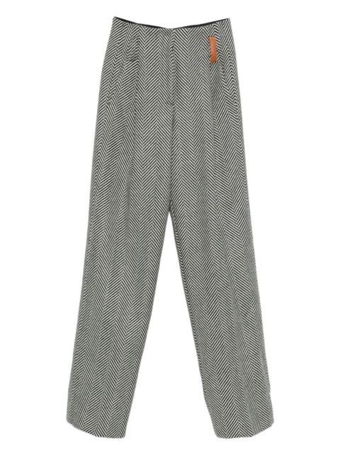 forte_forte chevron-motif straight-leg trousers