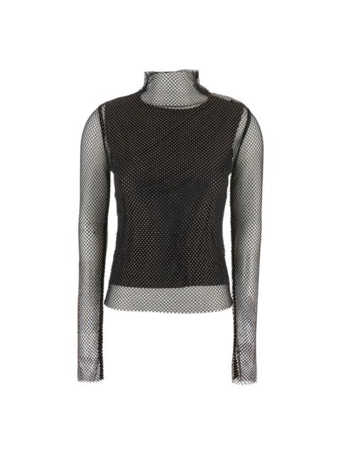 Sportmax GERARDA Mesh T-shirt with rhinestones | REVERSIBLE
