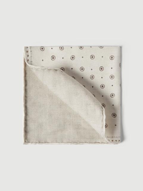 Brunello Cucinelli Silk pocket square with geometric design