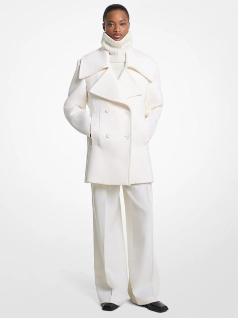 MICHAEL KORS COLLECTION Wool Melton Officer Peacoat