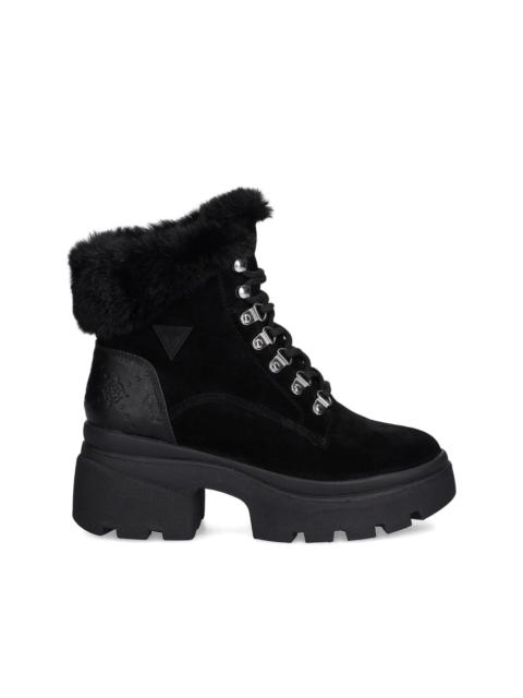 GUESS USA Yareli faux fur-trim ankle boots