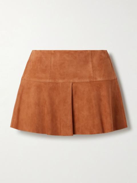 Isabel Marant Dilara pleated suede mini skirt Brown