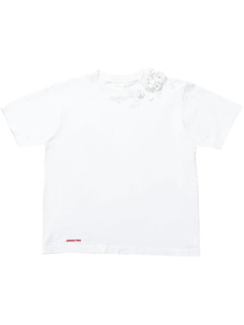 SHUSHU/TONG floral-appliqué T-shirt
