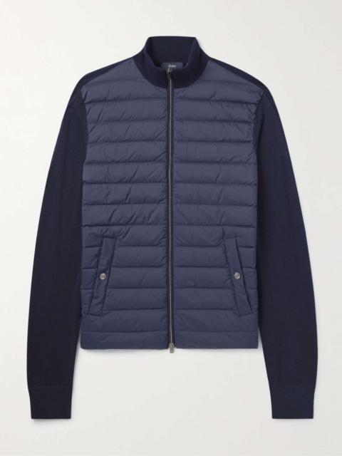 Herno Slim-Fit Wool and Silk-Blend and Quilted Nylon Down Jacket
