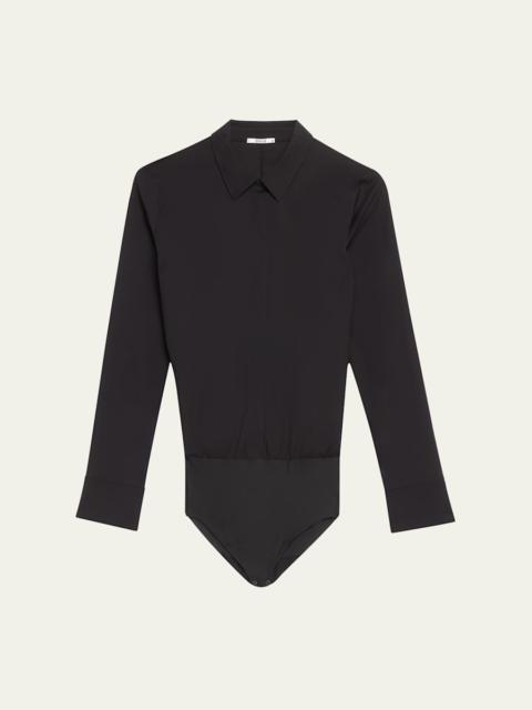 Wolford Cotton Poplin Blouse Bodysuit