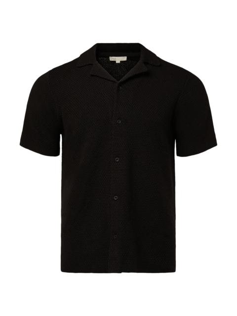 onia Men's Cotton Textured Camp Shirt - Black