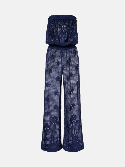 MELISSA ODABASH Viv HS cotton-blend lace romper
