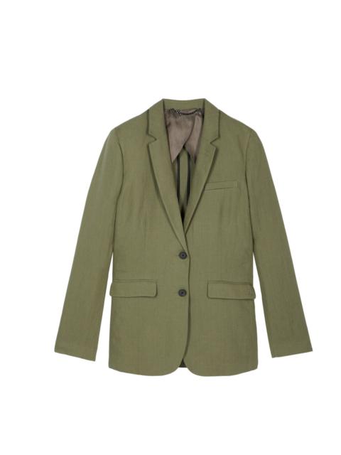 The Kooples SUIT JACKET IN KHAKI LINEN