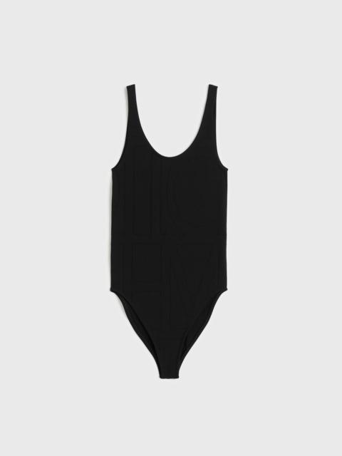 TOTEME Monogram pointelle knit swimsuit washed black
