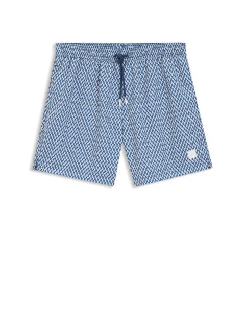 BOSS MICRO-PRINT SWIM SHORTS IN QUICK-DRY FABRIC