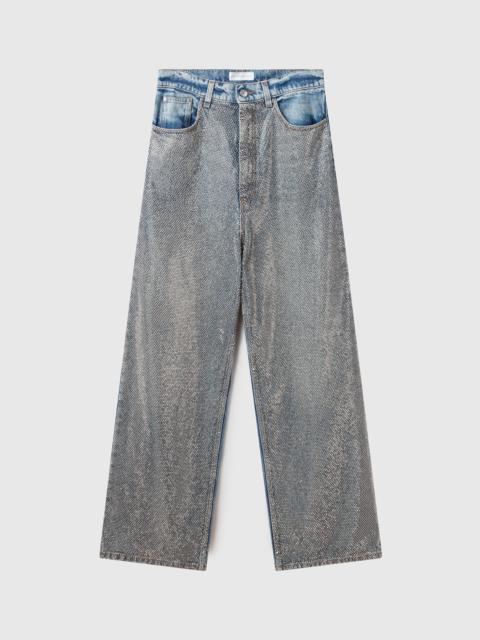 Stella McCartney Oversized Rhinestone-Embellished Slouchy Denim Jeans