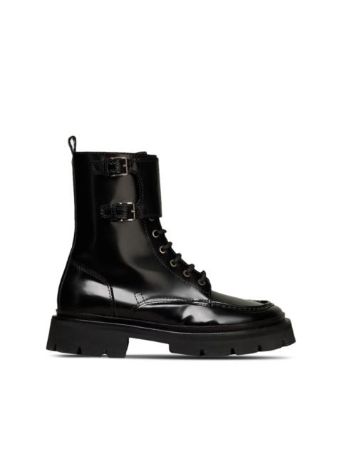 AMI Paris double-buckle leather boots