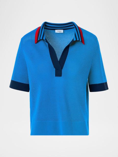 AKRIS Merin Virgin Wool Polo Top