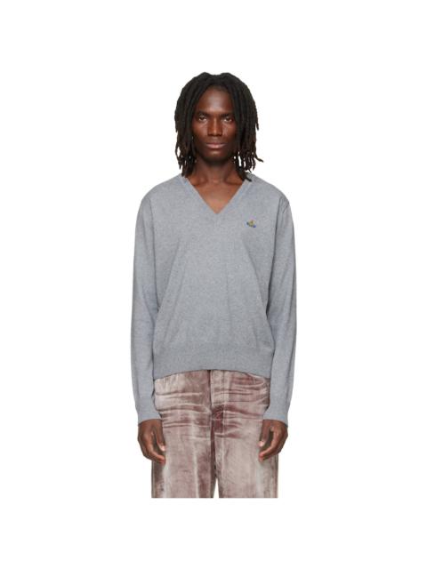 Vivienne Westwood Gray Mark V-Neck Sweater
