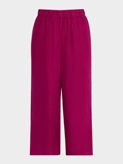 EILEEN FISHER Cropped Wide-Leg Organic Linen Pants