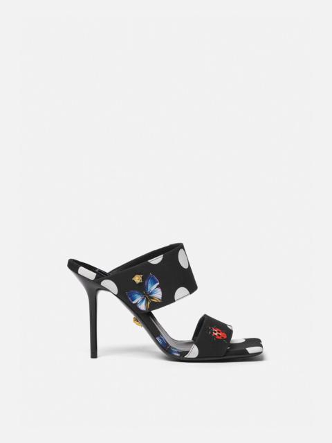 VERSACE Butterflies Canvas High Heel Mules
