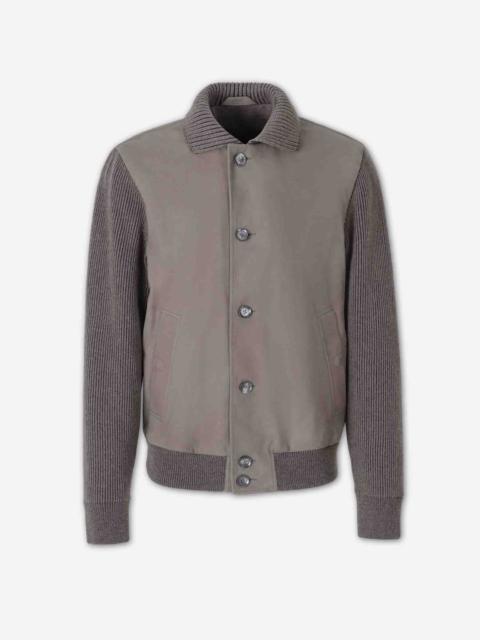 Brioni KNIT LEATHER JACKET