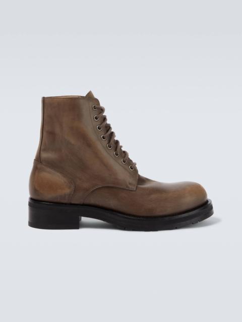 The Row Distressed leather combat boots