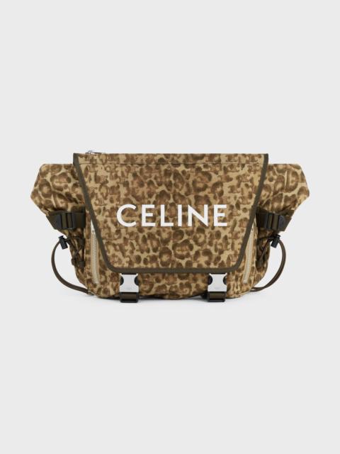 MEDIUM MESSENGER TREKKING in Textile with triomphe leopard print and Celine print