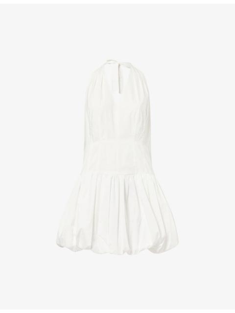 SIMKHAI Brooke Puffball Cotton-Blend Mini Dress