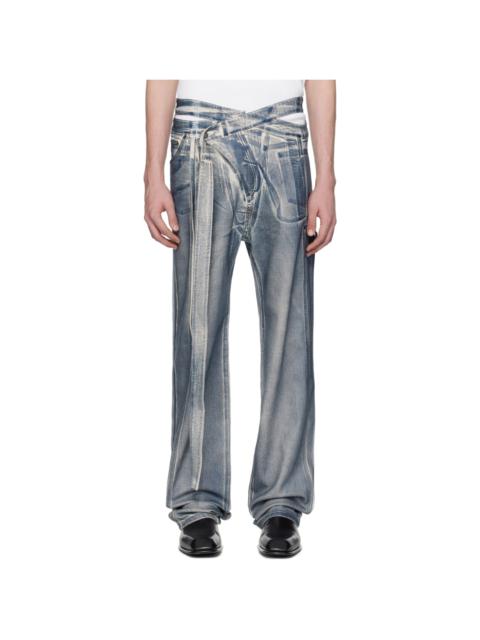 OTTOLINGER SSENSE Exclusive Blue Signature Wrap Jeans