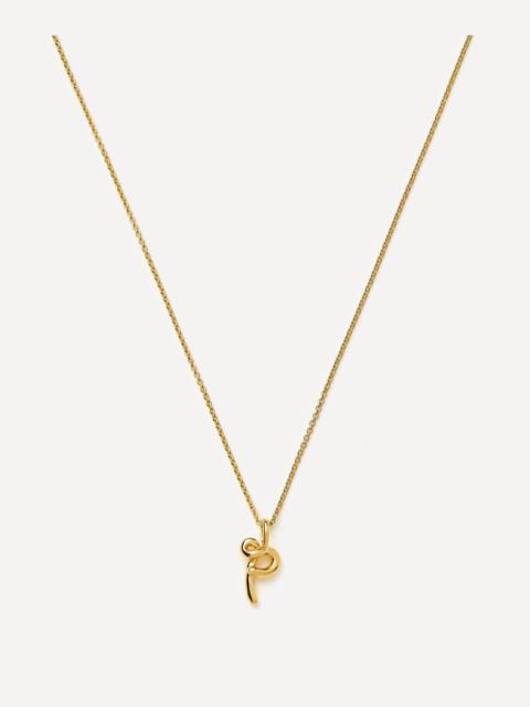 MISSOMA 18ct Gold-Plated Vermeil Silver Curly Molten Mini P Initial Pendant Necklace