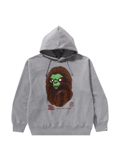 A BATHING APE® A Bathing Ape Horror Mad Face Relaxed Fit Pullover Hoodie 'Grey' 1K70-114-003-GRY