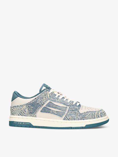 Skel Top bandana-print leather low-top trainers