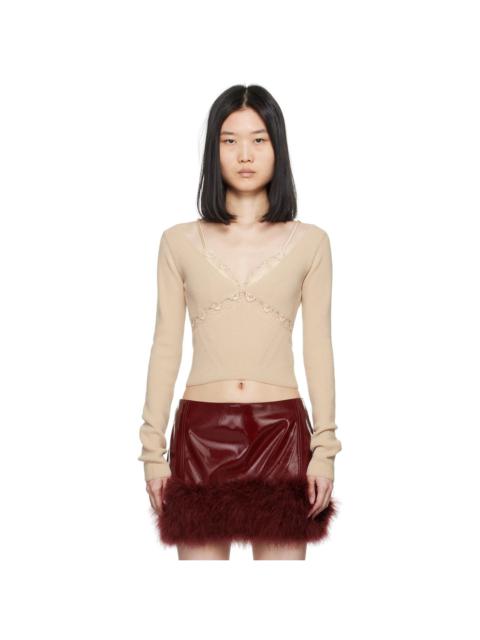 Blumarine Beige Lace Sweater