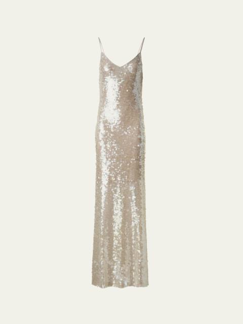 AKRIS Sleeveless Sequin Gown