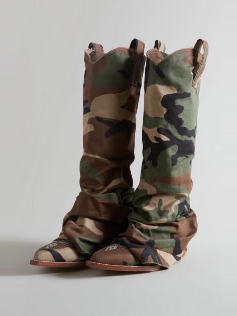 R13 MID COWBOY BOOTS - CAMO