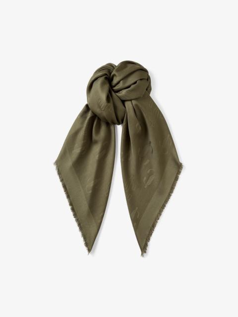 JIMMY CHOO Emani
Caper Green Silk and Wool Jacquard Shawl